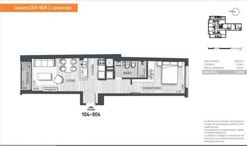 Imagen 8 de 12 de Alquiler Apartamento Estrenar 1 Dormitorio En Cordón Garaje