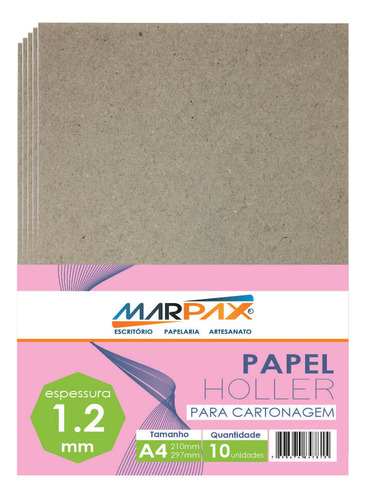 Papel Holler Para Cartonagem Marpax 1,2mm A4 210x297mm 10un