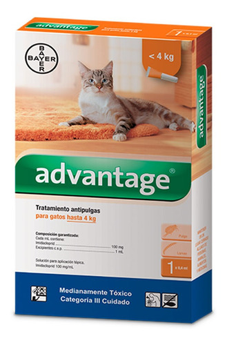 Antipulgas Advantage Gatos 100 Mg Hasta 4 Kg