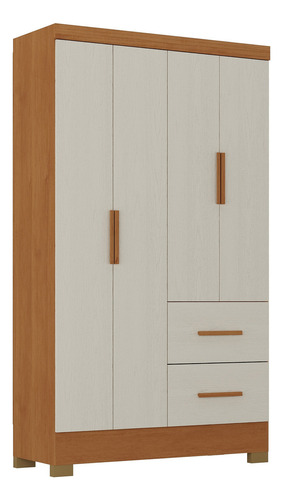 Placard Ropero 4 Puertas 2 Cajones - 121x209x046 - 10900402 Color Cinamomo / Areia