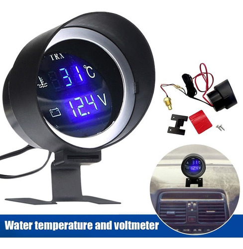 Voltímetro + Marcador De Temperatura Automotivo Universal