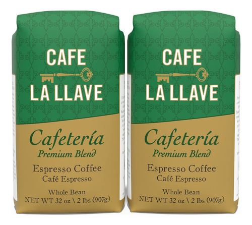 2 Unidades  Cafe La Llave Premium Mezcla Cafe Entero 2 Lb B