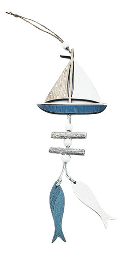 Náutica Colgante De Madera Barco Velero Temática Pescado