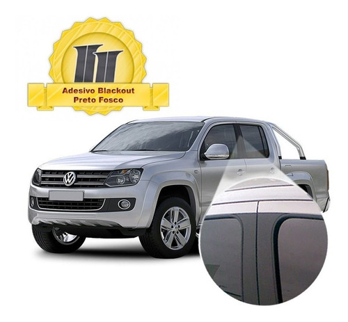 Blackout Amarok P/ Coluna De Porta - Preto Fosco Poroso