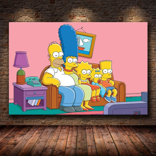 Imagen 3 de 10 de Cuadros-los Simpson 7,decorativo,95x60cm-16k Resolución