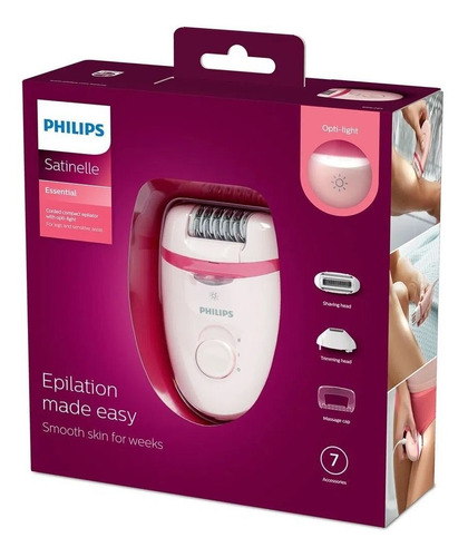 Depiladora Philips Bre285 Satinelle C/ Cable + 7 Accesorios