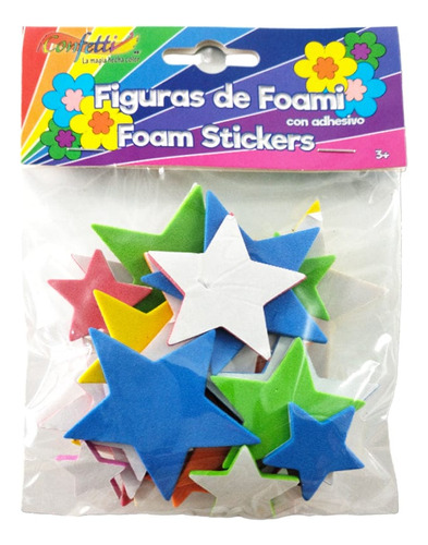 Figura De Foamy C/adhesivo Confetti Estrellas
