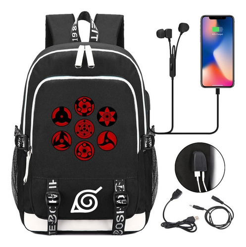 Anime Casual Mochila Naruto Logo Moda