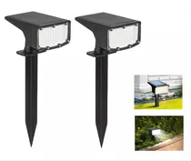Comprar Farol Reflector X2 Estaca Solar Led Jardin Luz Fria Estructura Negro