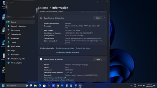 Asus Tuf Gaming F15 Mod. Fx506h 2.5tb (Usado)