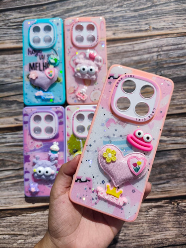 Funda Con Diseño 3d Para Xiaomi Note 14 Pro 5g Kwaii Rosa Corazón