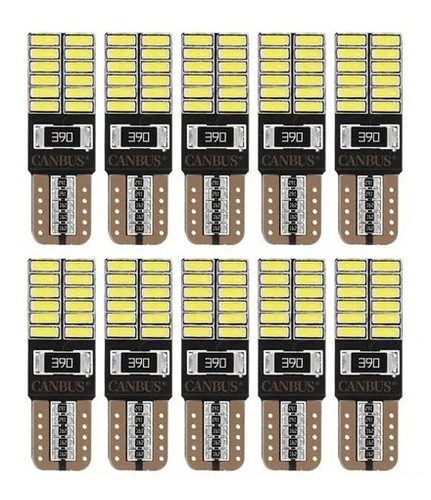 4x Ampolletas Led T10 Cola De Pez Canbus Blanca 12v W5w