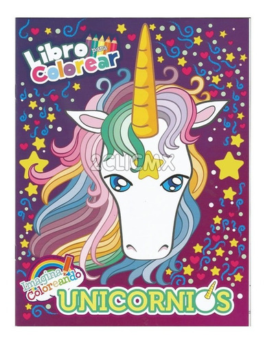 20 Libros Colorear Infantil Caricatura Niña Unicornio 16 Pg