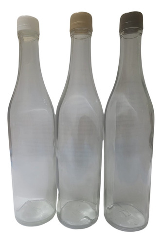 Botella Vidrio 600 Ml 12 Piezas Tapa Dorada 600 Ml