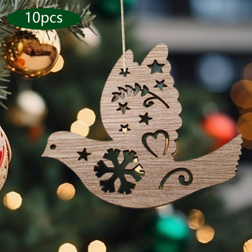 6 X 10 Piezas De Rodajas De Madera De Navidad, Recortes