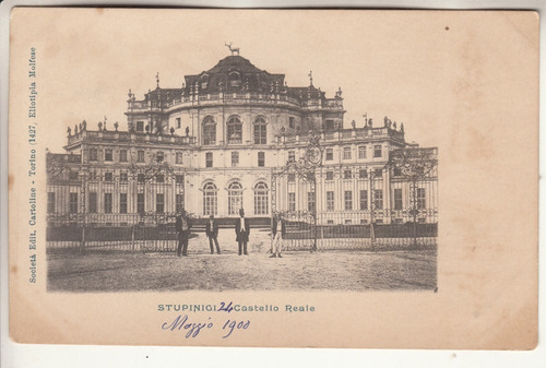 1900 Postal Stupinigi Castello Reale Turin Italia Cursada