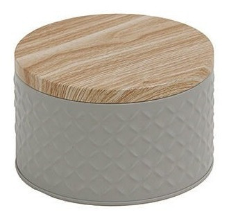 Lata Frasco Colores Con Tapa Simil Madera Organizadora 8,5cm