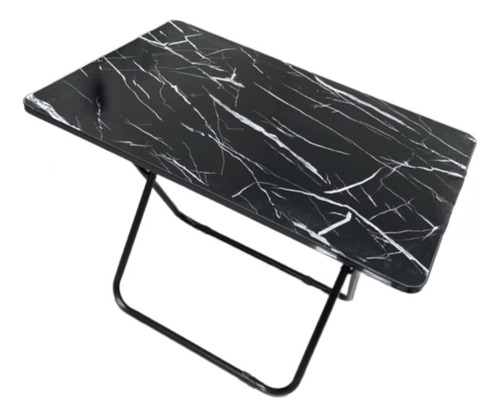 Mesa Plegable Símil Mármol Negro 