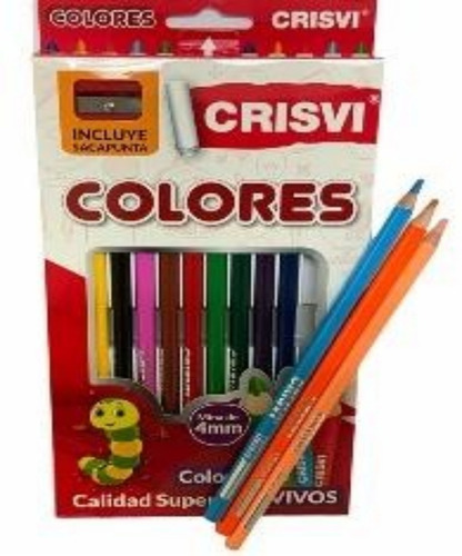 Colores Crisvi Grueso Cremoso Con Sacapunta De 12pz M/d