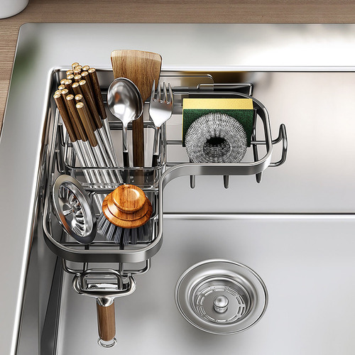 L Rack Z Storage Rack Para Grifo De Cocina, Fregadero,