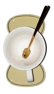 Taza Carita Coqueta Y Plato En Forma De Moño Amarillo 125ml