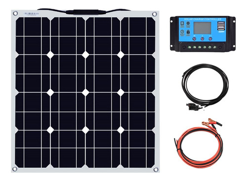 Kit Sistema Panel Solar Flexible 50 W 12 V 10