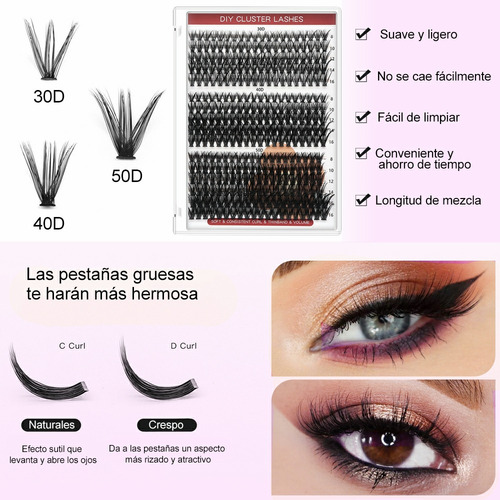 Extensiones De Pestañas 30d+40d+50d Mixto Lashes Maquillaje
