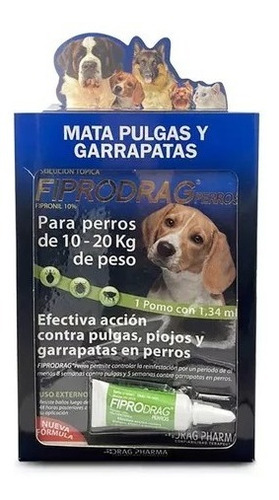 Fiprodrag Pipeta Antigarrapatas Perro 1.34 Ml, 10-20 Kg