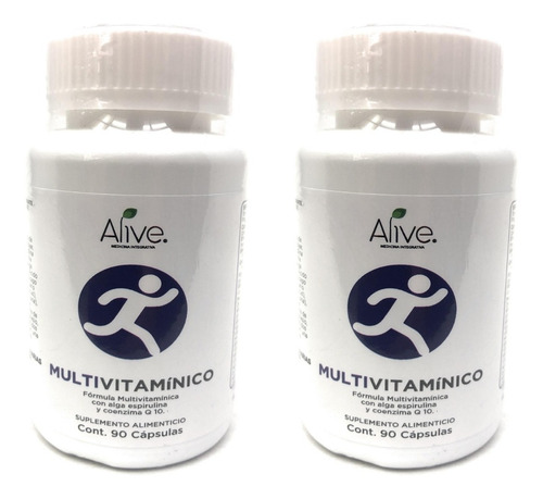 Alive Multivitaminica,spirulina Y Q-10, 90 Cap. X 2 Unidades