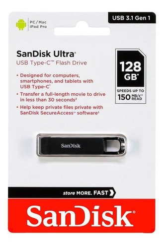 Imagen 2 de 5 de Memoria Sandisk Ultra Usb Tipo C 128gb Envío Ya