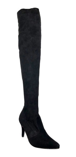Imagen 6 de 8 de Botas Bucaneras Elastizadas Mujer Gamuzadas Taco Fino