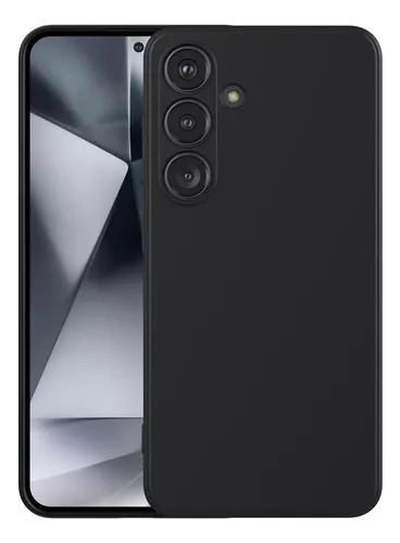 Carcasa Silicona Slim Aterciopelada Para Samsung S24 Color Negro