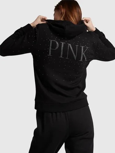 Blusa De Moletom Victorias Secret Pink Com Aplicação Strass