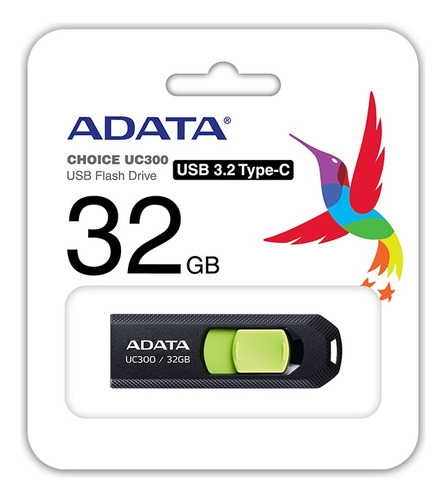 Memoria Usb-c Adata Uc300 32gb 100mb/s 3.2 Gen 1 Deslizable