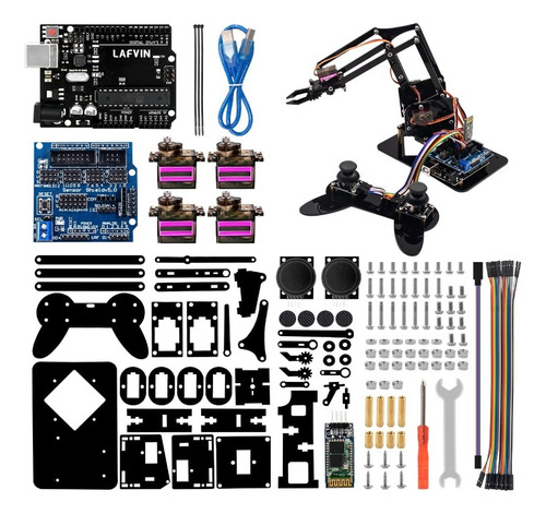 Lafvin Kit Garra Mecánica De Acrílico Arduino Ide Diy Robot