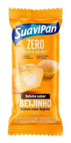 Bolinho Sabor Beijinho Zero Adição de Açucares Suavipan 40g