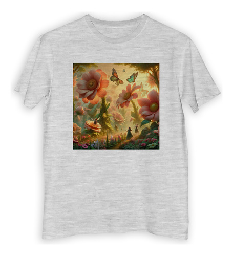 Remera Niño Jardin De Gigantes Flor Mariposa Hada M2