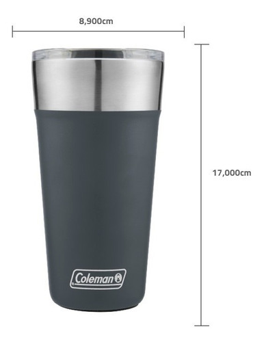 Kit 2 Copos Termicos Coleman Para Cerveja 600ml Com Cor Azul E Azul