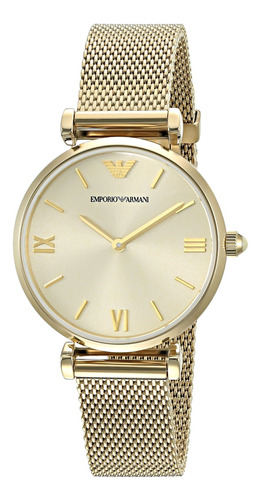 Reloj Mujer Emporio Armani Ar1957 Cuarzo Pulso Dorado En