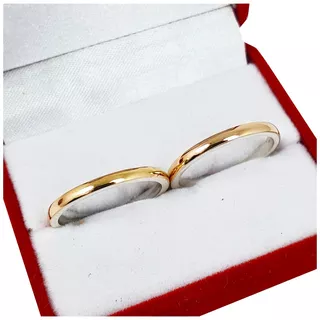 Alianzas Plata Y Oro 18kt El Par Anillo Casamiento M2d2 Rose