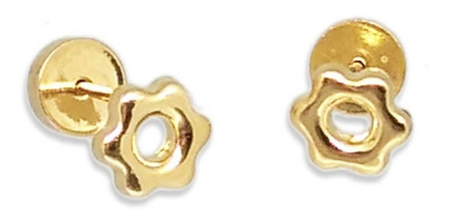 Par De Aros Abridores - Oro 18k - Flores