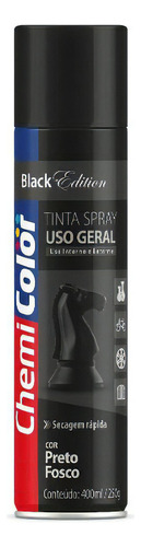 Tinta Spray Fosco Uso Geral Multiuso 400ml Chemicolor Cor Preto