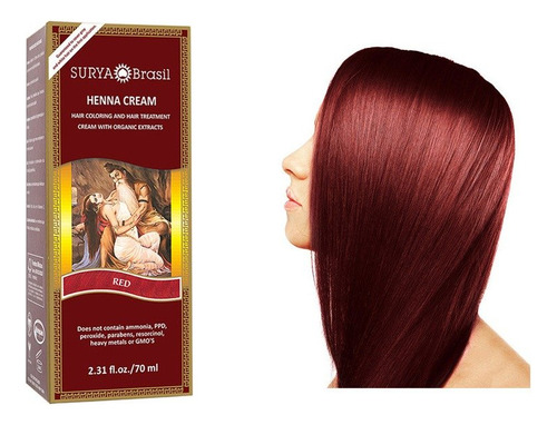  Surya Nature Crema De Henna Color Rojo2.37onzas, Rojo