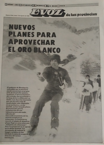 Suple La Voz De Las Provincias 13/8/1984 Mendoza ,oro Blanco