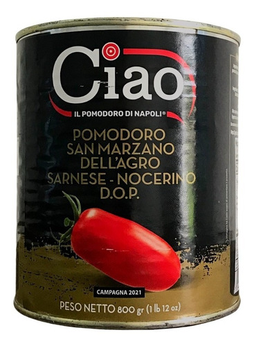Molho De Tomate Pelato Ciao San Marzano D.o.p. 800 Gr C/  Nf