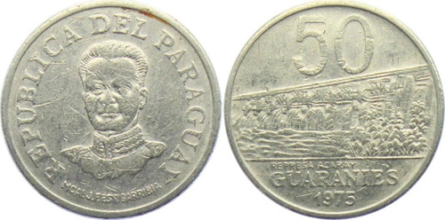 Moneda Paraguay 50 Guaranies 1975