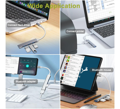 Hub Adaptador Multi-puerto Delgado De 4 Puertos Usb 3.0