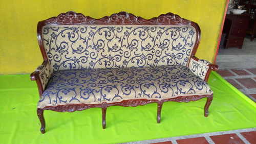 Sofa Luis Xv Frances En Cedro Tallado