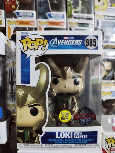 Funko Pop Loki With Scepter # 985 Glows In The Dark (Usado)