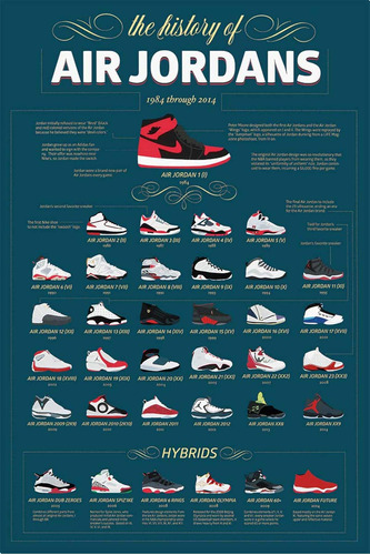 Buyartforless - Pster Impreso De The History Of Air Jordans